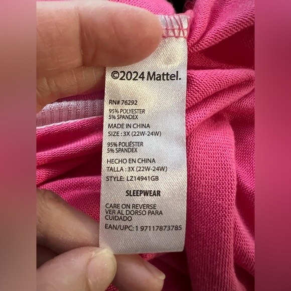 BARBIE pink intimate valentines day sleep wear Dress plus size 3X - Picture 7 of 10